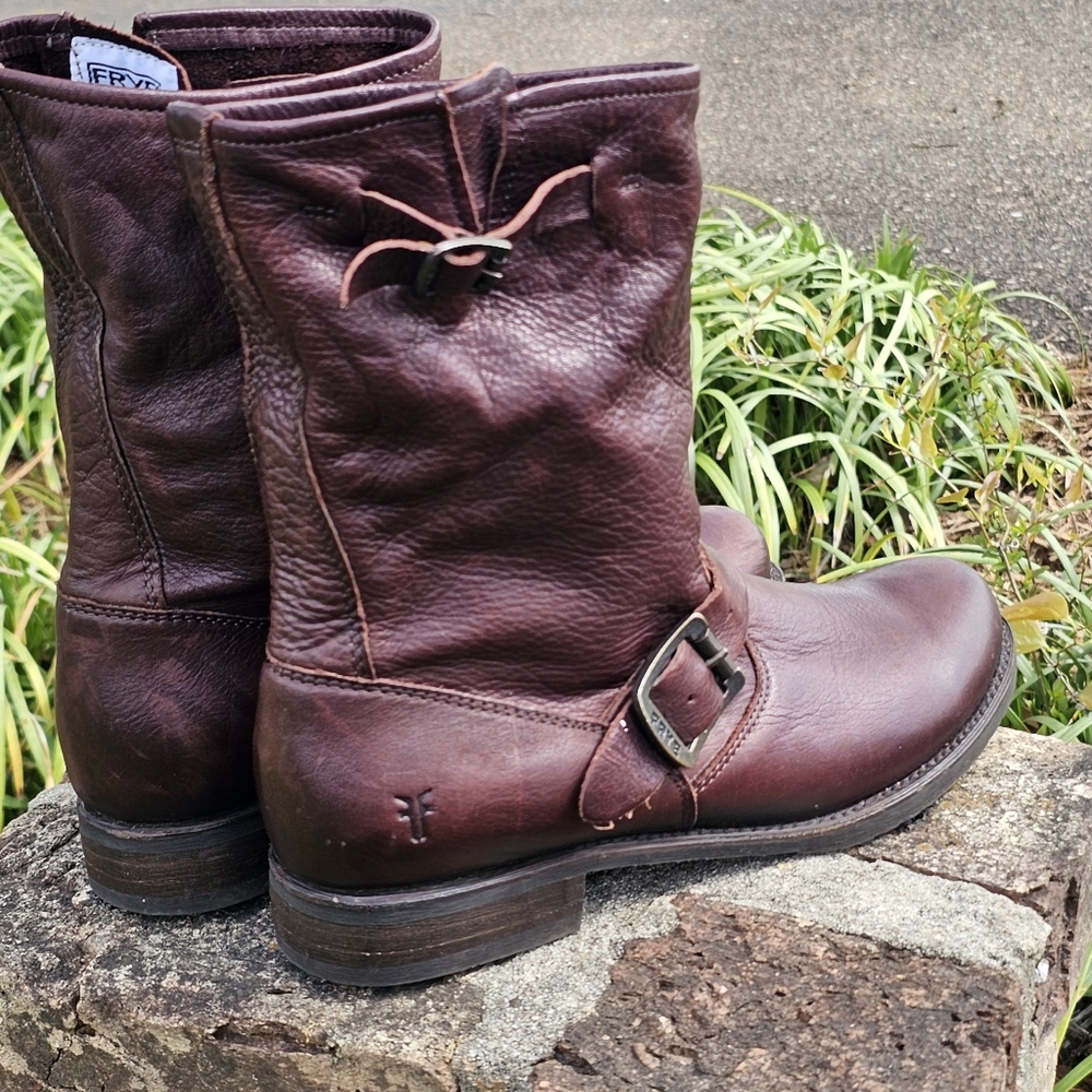 Frye Brown Leather Ankle Boots Size 9 - Picture 5 of 14